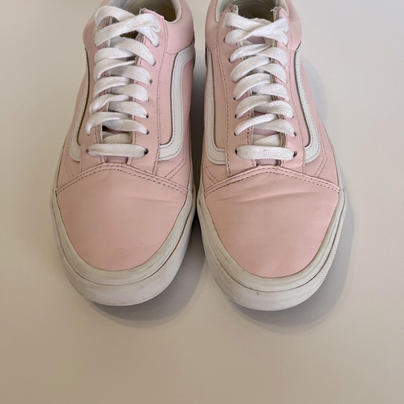 Pink Leather Old Skool Vans - Picture 5 of 7
